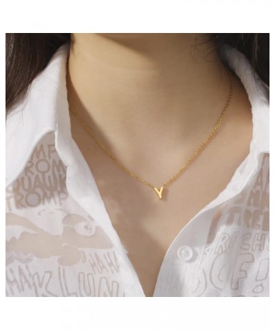 Initial Necklaces for women trendy, Gold Letter Jewelry Necklace(Letter A-Z), 14k Gold Plated Choker for Teen Girls Gift Y $5...