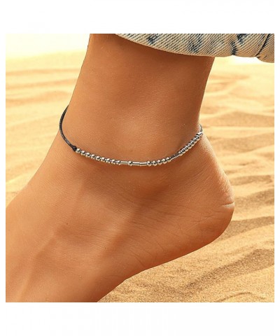 Morse Code Anklet for Women,Handmade Rope Stainless Steel Beads Ankle Bracelets for women Friend Mom Sister Daughter Girls WA...