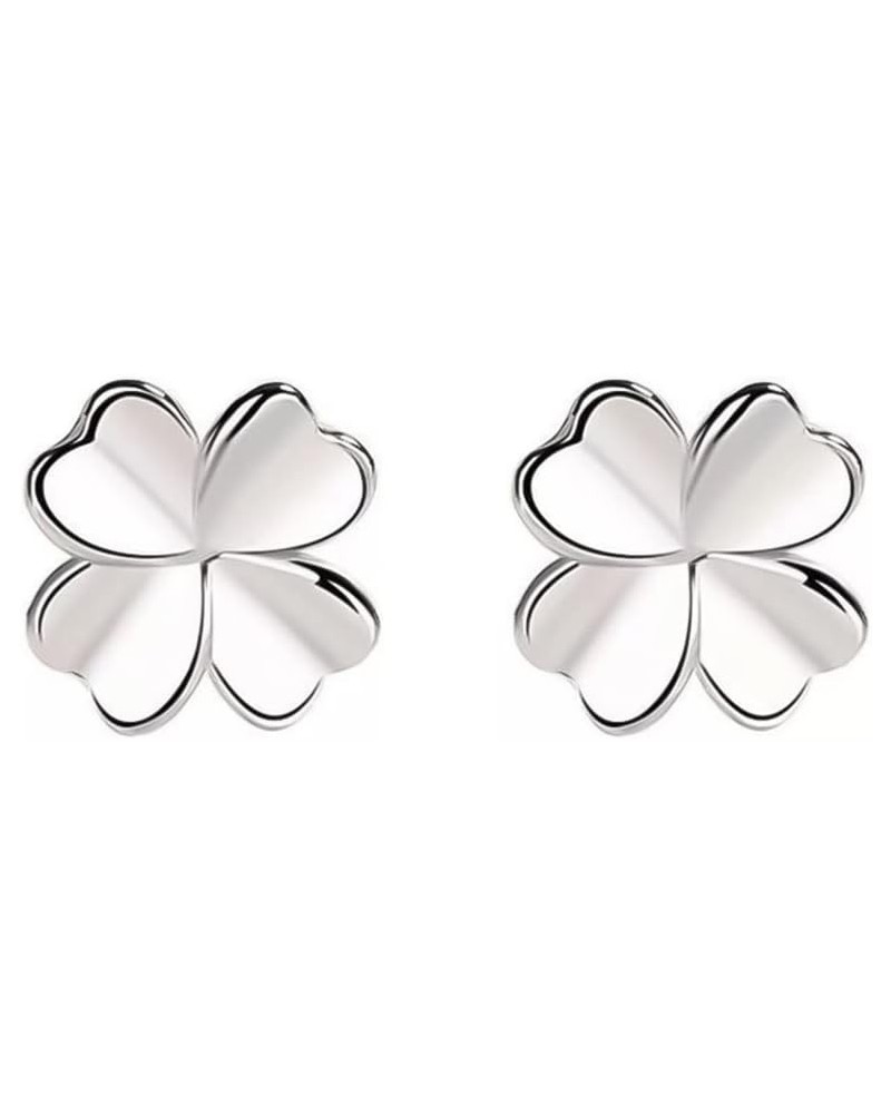 Minimalist Four Leaf Clover Tiny Small Stud Earrings for Women Teen Girls Cartilage Tragus Sensitive Ear S925 Sterling Silver...