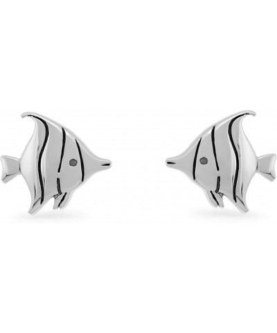 Jewelry Sterling Silver Tropical Fish Stud Earrings $11.18 Earrings