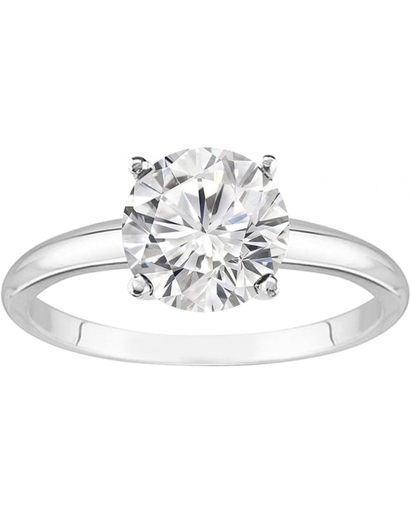 2 to 5 Carat Lab Grown 4 Prong Solitaire Round Cut IGI CERTIFIED Diamond Engagement Ring (E-F Color VS1-VS2 Clarity) 4.5 Plat...