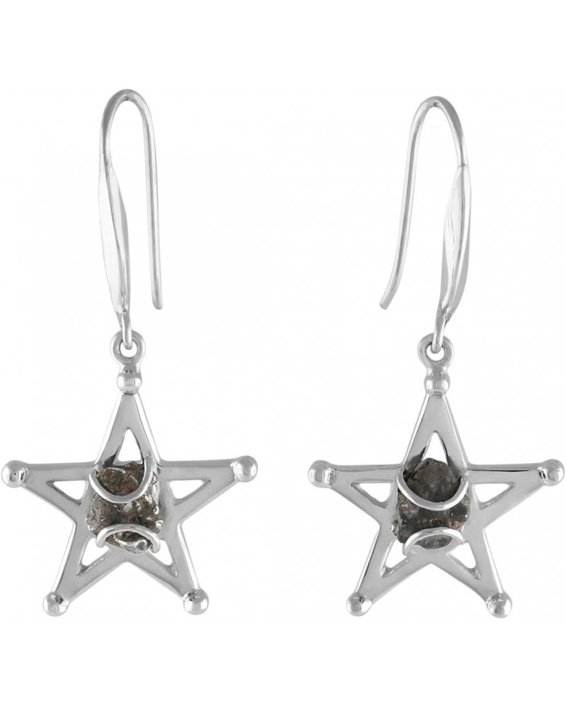 Sterling Silver Campo del Cielo Meteorite Star Earrings $33.55 Earrings