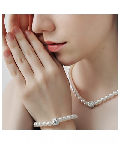 Faux Pearl Necklace and Earring Set - Bridal Wedding Jewelry for Women, 3 Piece $8.09 Jewelry Sets