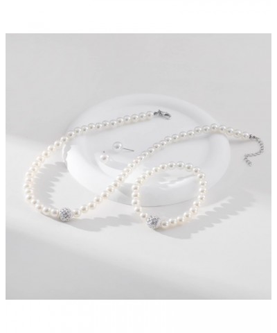 Faux Pearl Necklace and Earring Set - Bridal Wedding Jewelry for Women, 3 Piece $8.09 Jewelry Sets