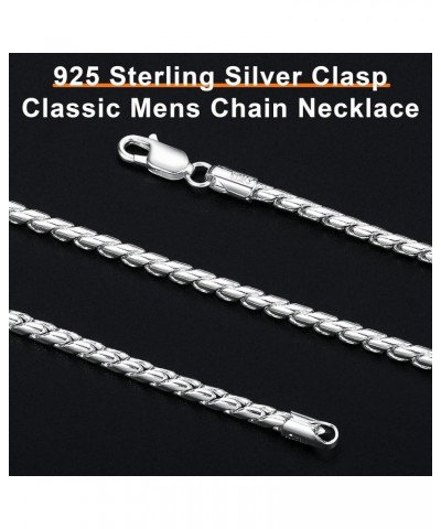 925 Sterling Silver Clasp 2.5/3/4mm Mariner/Round Chain Necklace for Men Women Diamond Cut 16/18/20/22/24/26/28/30 Inch 16 In...