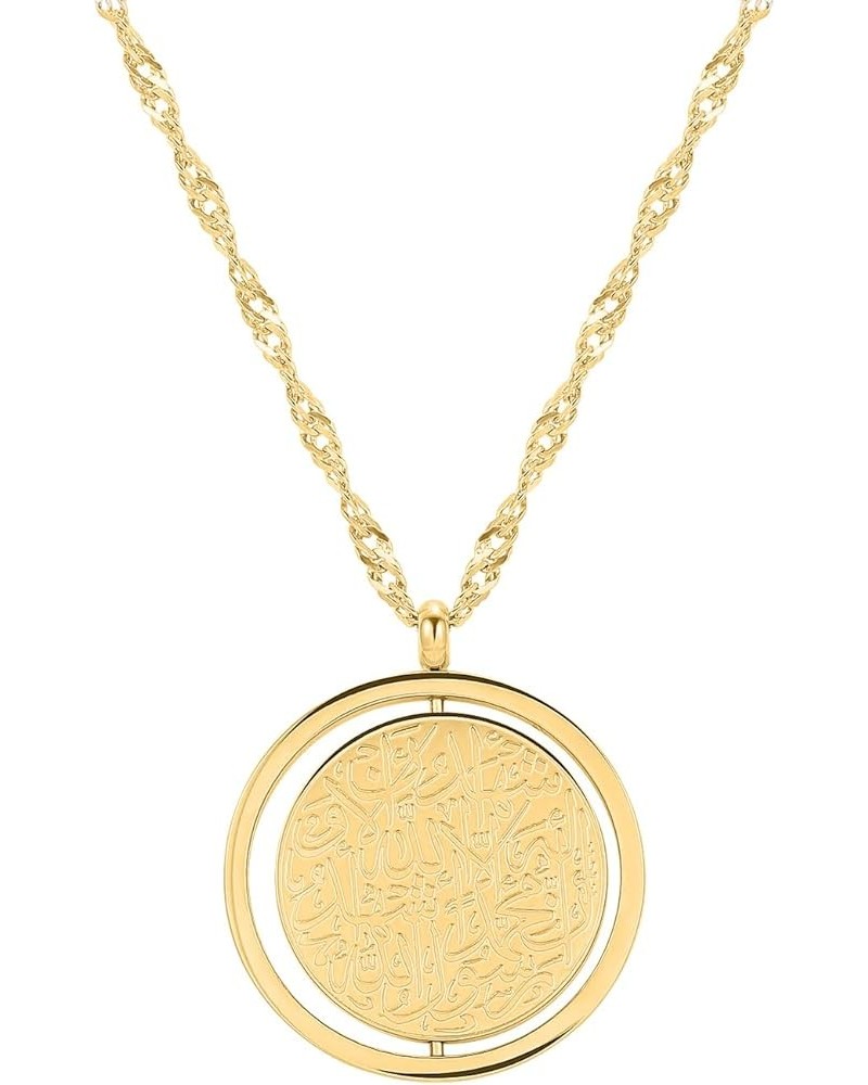 Islamic Jewelry Gifts for Women Muslim Pendant Gold Allah Arabic Necklaces Ayatul Kursi Necklace Islam Eid Ramadan Gifts for ...