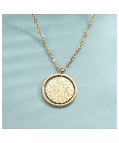 Islamic Jewelry Gifts for Women Muslim Pendant Gold Allah Arabic Necklaces Ayatul Kursi Necklace Islam Eid Ramadan Gifts for ...