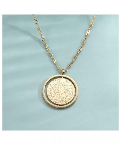 Islamic Jewelry Gifts for Women Muslim Pendant Gold Allah Arabic Necklaces Ayatul Kursi Necklace Islam Eid Ramadan Gifts for ...