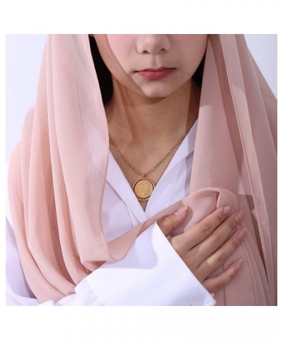 Islamic Jewelry Gifts for Women Muslim Pendant Gold Allah Arabic Necklaces Ayatul Kursi Necklace Islam Eid Ramadan Gifts for ...