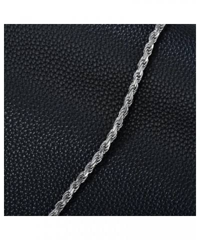 Solid 925 Sterling Silver 2MM/4MM Rope Chain Bracelet for Men Women,with Lobster Claw Clasp,Made in Italy 6.5/7/7.5/8 Inch 7....