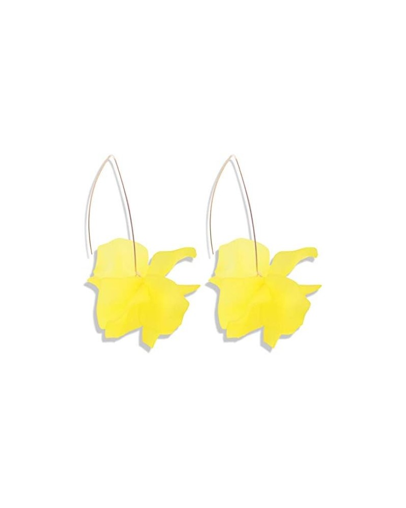 Big Acrylic Sold Out Flower Petal Drop Earrings(yellow) $4.58 Earrings