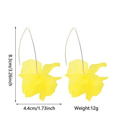 Big Acrylic Sold Out Flower Petal Drop Earrings(yellow) $4.58 Earrings