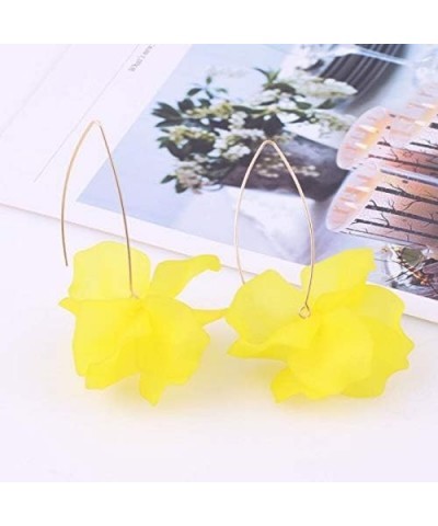 Big Acrylic Sold Out Flower Petal Drop Earrings(yellow) $4.58 Earrings