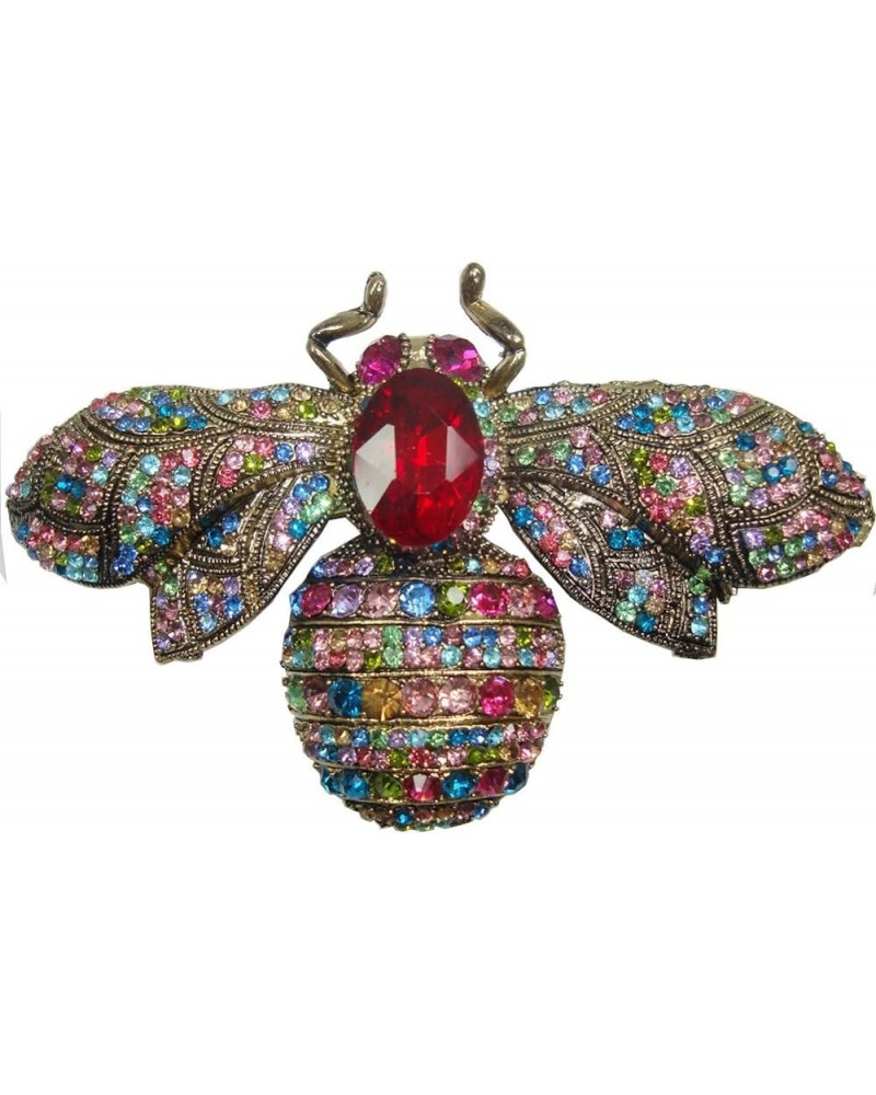 TTjewelry Charming Bee Insect Brooch Pin Austria Crystal Rhinestone Multi-colored retro $12.71 Brooches & Pins