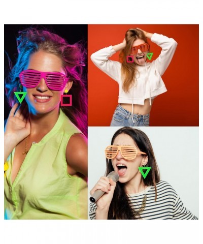 80's Outfit Party Accessories for Women, Including Neon Earrings Necklaces Colorful Rock Pop Star Disco Slap Bracelets Bands ...