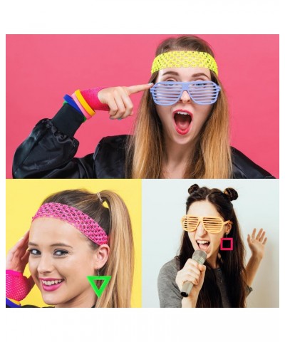 80's Outfit Party Accessories for Women, Including Neon Earrings Necklaces Colorful Rock Pop Star Disco Slap Bracelets Bands ...