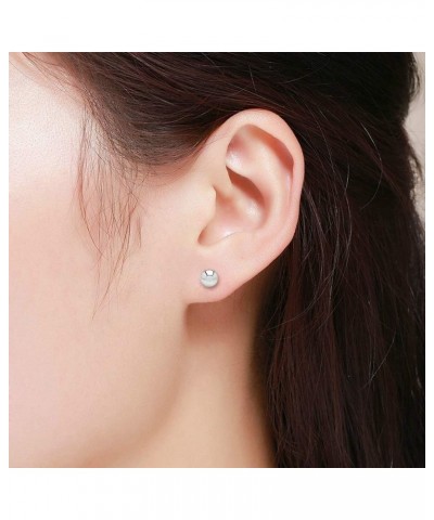 14K White Gold Round Ball Studs 3mm - 10mm, Polished Smooth Earrings for Women, Butterfly Backing, 5mm $26.54 Earrings