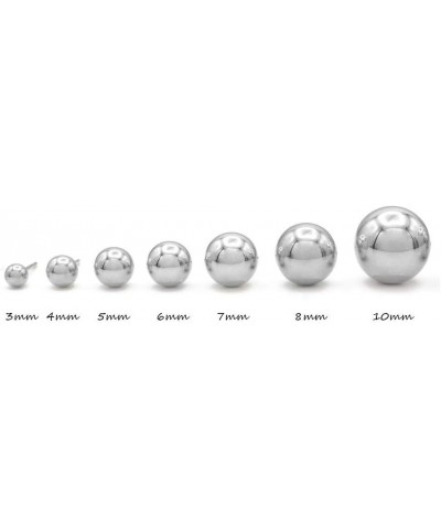 14K White Gold Round Ball Studs 3mm - 10mm, Polished Smooth Earrings for Women, Butterfly Backing, 5mm $26.54 Earrings