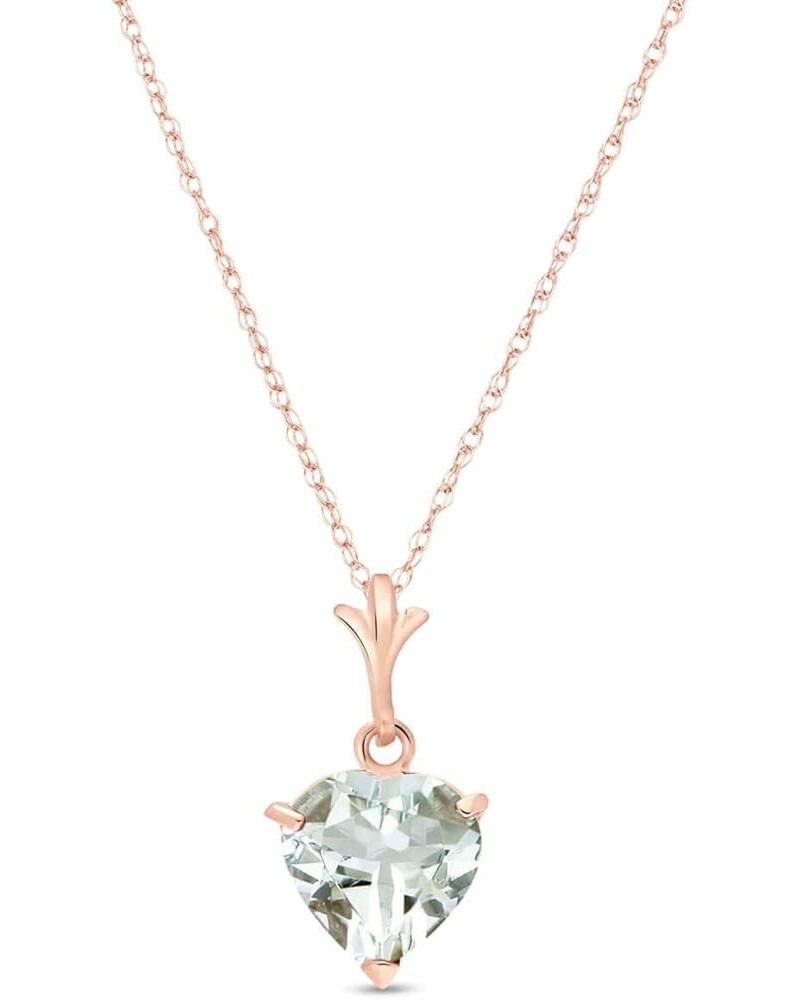 14k Yellow, White, Rose Gold Heart-shaped Natural Aquamarine Pendant Necklace Rose Gold 24.0 Inches $97.28 Necklaces