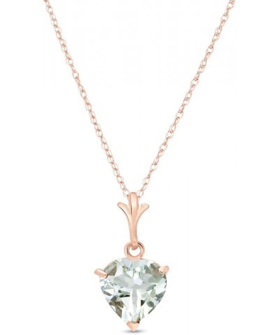 14k Yellow, White, Rose Gold Heart-shaped Natural Aquamarine Pendant Necklace Rose Gold 24.0 Inches $97.28 Necklaces