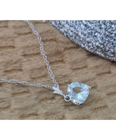 14k Yellow, White, Rose Gold Heart-shaped Natural Aquamarine Pendant Necklace Rose Gold 24.0 Inches $97.28 Necklaces