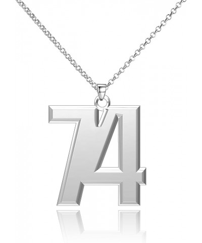 925 Sterling Silver Number Pendant Necklace 0-99 Charms Number Necklace Silver 74 $18.47 Necklaces