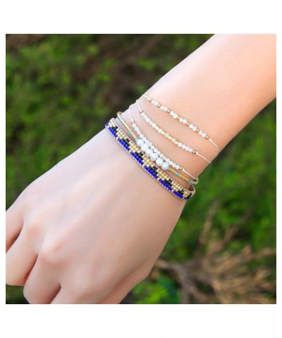 Crystal Nail Miyukyi Beads Wax Rope Bracelets Friendship Bracelets for Women New Summer Charm Bracelets Blue Gold T $9.12 Bra...