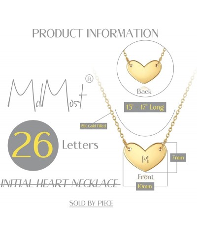 Gold Initial Heart Necklace for Women Girls,18K Gold Plated Necklace Gifts for Women Girls Kids Jewelry V $7.13 Necklaces