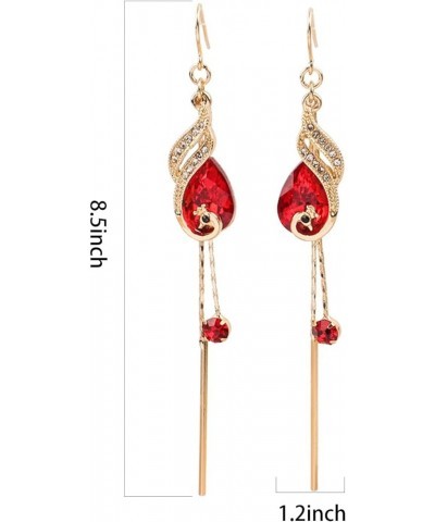 Korean Style S925 Silver Phoenix Ear Hook Tassel Earrings Peacock Retro Antique Ornaments Temperament Long Earrings for Women...