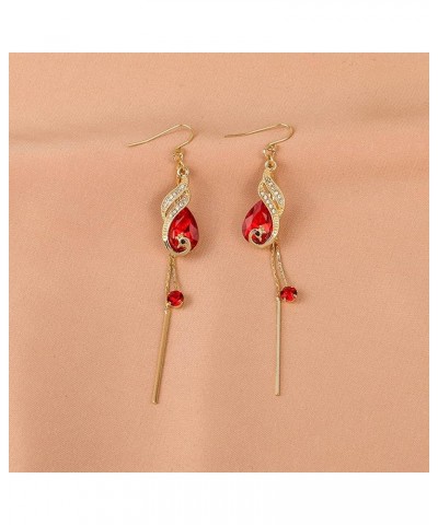 Korean Style S925 Silver Phoenix Ear Hook Tassel Earrings Peacock Retro Antique Ornaments Temperament Long Earrings for Women...