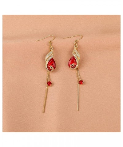 Korean Style S925 Silver Phoenix Ear Hook Tassel Earrings Peacock Retro Antique Ornaments Temperament Long Earrings for Women...