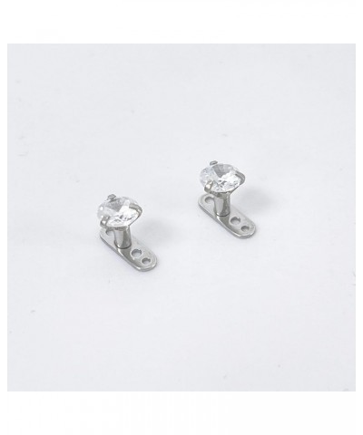 Cubic Zirconia Dermal Anchor 14G Tops 3mm 4mm 5mm Surgical Steel Internally Threaded Dermal Anchor Base Microdermals Piercing...