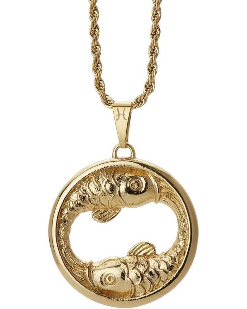 24k Gold-Dipped Zodiac Necklace With Star Sign Constellation Pendant Eternally Pisces $42.55 Necklaces