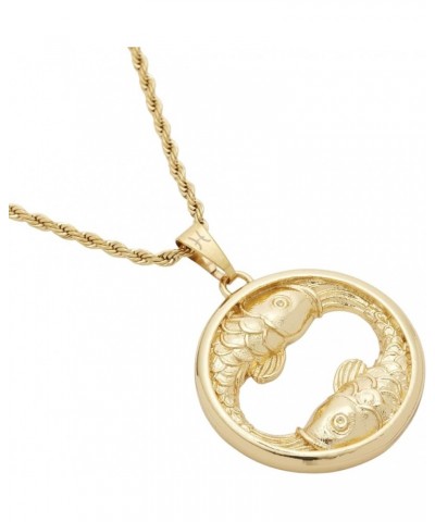 24k Gold-Dipped Zodiac Necklace With Star Sign Constellation Pendant Eternally Pisces $42.55 Necklaces