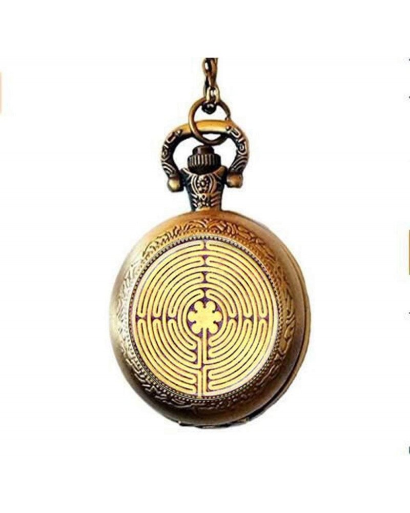 Labyrinth Jewelry Labyrinth Pocket Watch Necklace Sacred Maze Charm Sacred Geometry Spiritual Gift $9.23 Necklaces