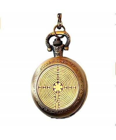 Labyrinth Jewelry Labyrinth Pocket Watch Necklace Sacred Maze Charm Sacred Geometry Spiritual Gift $9.23 Necklaces