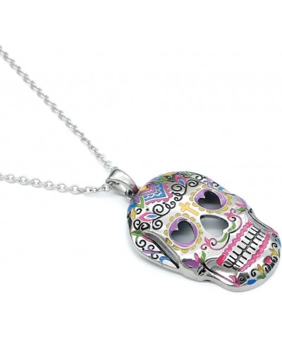 Sugar Skull Necklace Heart Eyes, Skull Pendant $14.17 Necklaces