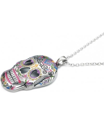 Sugar Skull Necklace Heart Eyes, Skull Pendant $14.17 Necklaces