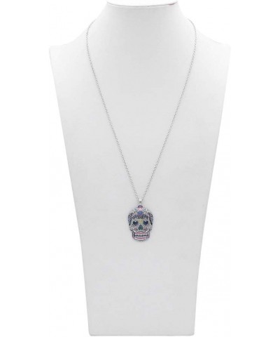 Sugar Skull Necklace Heart Eyes, Skull Pendant $14.17 Necklaces