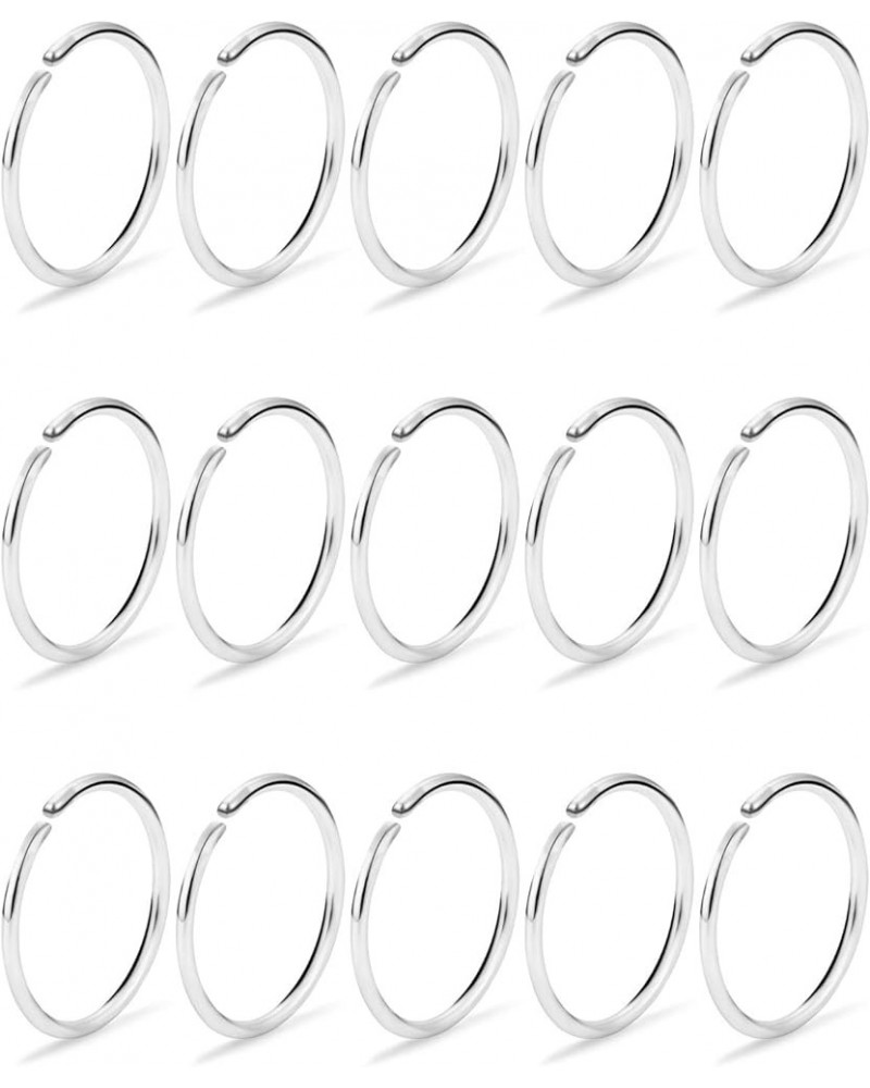 15-30Pcs 22-18G Nose Rings Hoop Surgical Steel Fake Nose Ring Tragus Cartilage Helix Piercing Earring Hoops Septum Lip Ring 6...