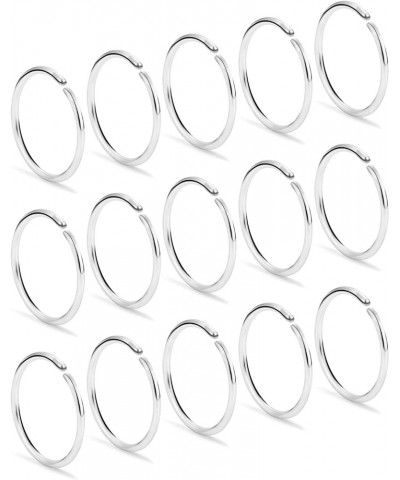 15-30Pcs 22-18G Nose Rings Hoop Surgical Steel Fake Nose Ring Tragus Cartilage Helix Piercing Earring Hoops Septum Lip Ring 6...