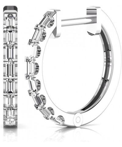 0.80 Carat Baguette Lab Grown Diamond Huggie Hoop Earrings For Womens (E-F, VVS-VS) white-gold 18k $242.22 Earrings