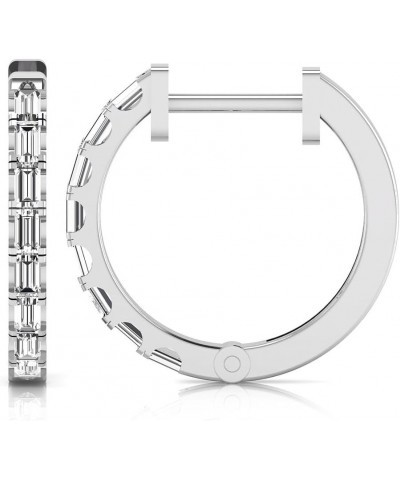 0.80 Carat Baguette Lab Grown Diamond Huggie Hoop Earrings For Womens (E-F, VVS-VS) white-gold 18k $242.22 Earrings