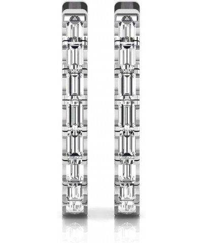 0.80 Carat Baguette Lab Grown Diamond Huggie Hoop Earrings For Womens (E-F, VVS-VS) white-gold 18k $242.22 Earrings