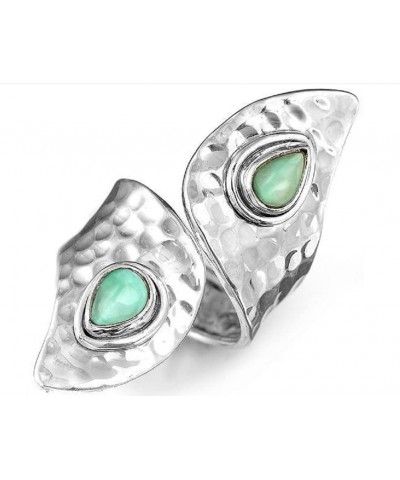 Fashion Silver Natural Bohemia Turquoise Ring Gem Faux Hypoallergenic Retro Charm Gypsy Style Eternal Ring Size 10 Size 9 $7....