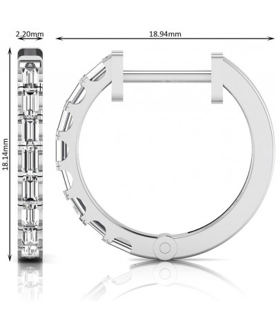 0.80 Carat Baguette Lab Grown Diamond Huggie Hoop Earrings For Womens (E-F, VVS-VS) white-gold 18k $242.22 Earrings