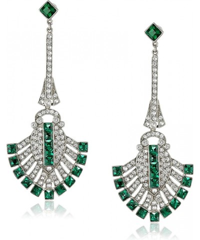 Eclipse Collection Shooting Star Swarovski Crystal Modern Jewelry for Woman Emerald Deco Drop Earrings $44.76 Earrings