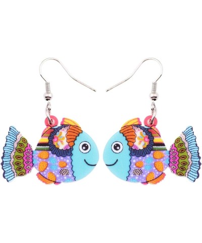 Novelty Cartoon Tropical Fish Acrylic Earrings Colorful Marine Life Drop Dangle Jewelry Gifts | Double Sided Multicolor $7.27...