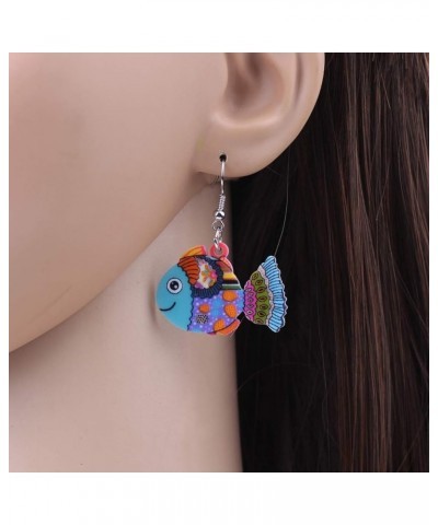 Novelty Cartoon Tropical Fish Acrylic Earrings Colorful Marine Life Drop Dangle Jewelry Gifts | Double Sided Multicolor $7.27...