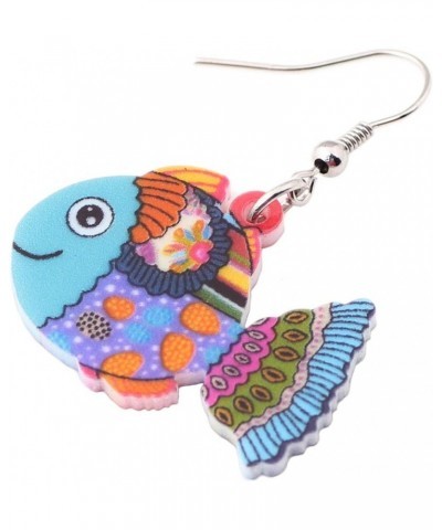 Novelty Cartoon Tropical Fish Acrylic Earrings Colorful Marine Life Drop Dangle Jewelry Gifts | Double Sided Multicolor $7.27...